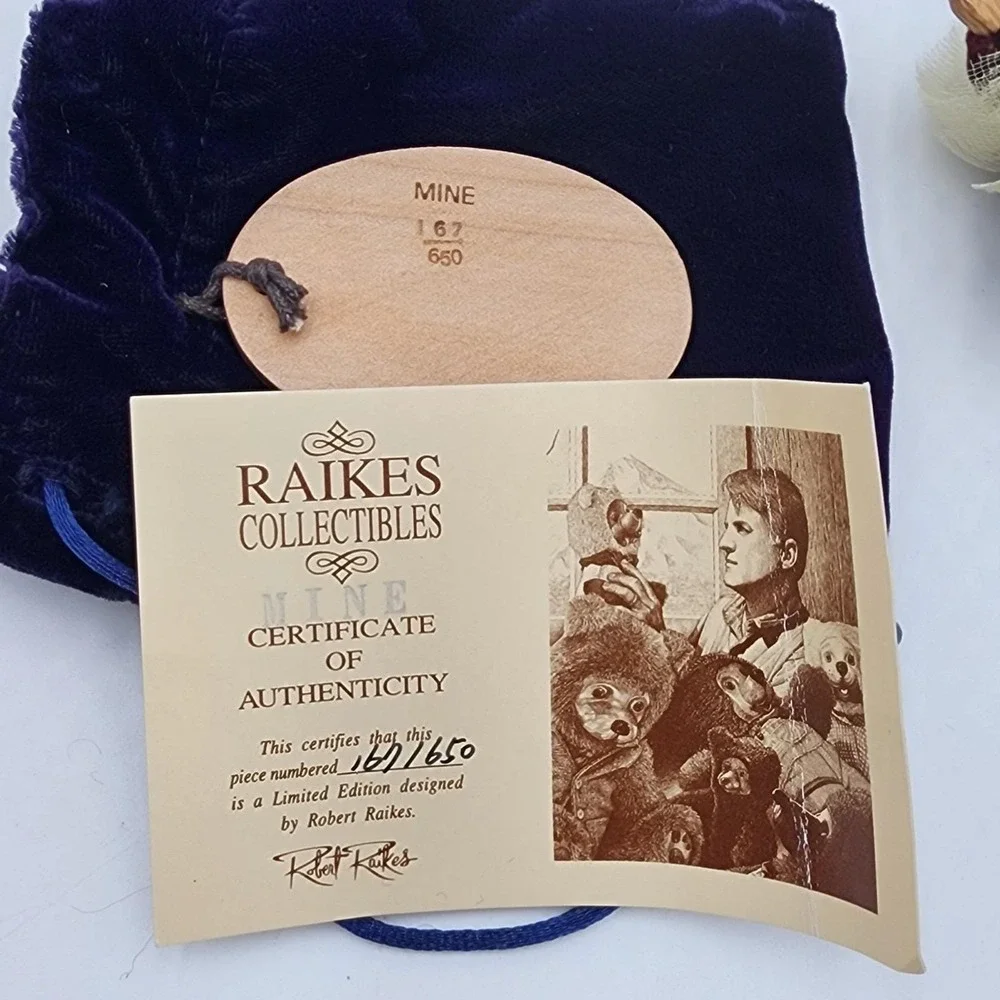 Vintage Robert Raikes Wee Itty Bitty Bear Mine Limited Edition 167/650 COA Rare